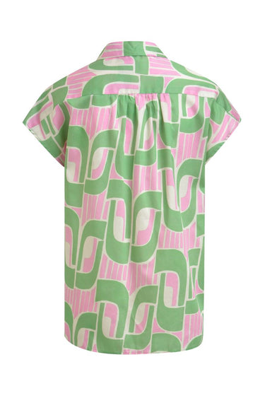 sleeveless blouse w collar and halfplacket