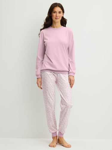 DAMEN Pyjama mit Bündchen