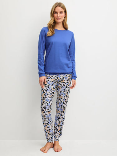 DAMEN Pyjama mit Bündchen