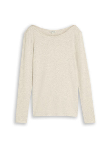 Slim Fit Langarmshirt mit U-Boot-Ausschnitt