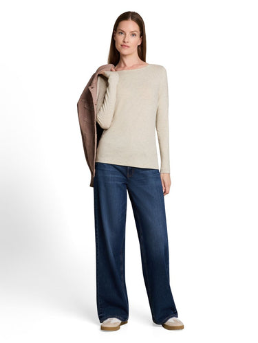 Slim Fit Langarmshirt mit U-Boot-Ausschnitt