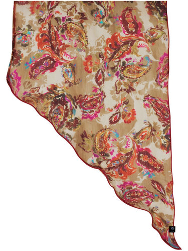 Seide Schal Langer Seidenschal mit Paisley-Design im Bias Cut