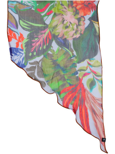 Seide Schal Langer Seidenschal mit Blumen-Design im Bias Cut