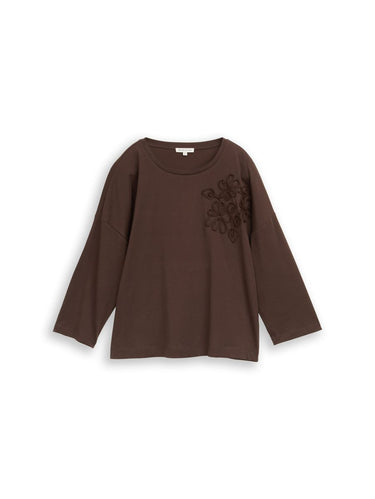 Loose Fit T-Shirt mit Blumen-Applikation