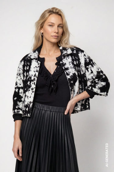 Strickcape mit Jacquard-Muster