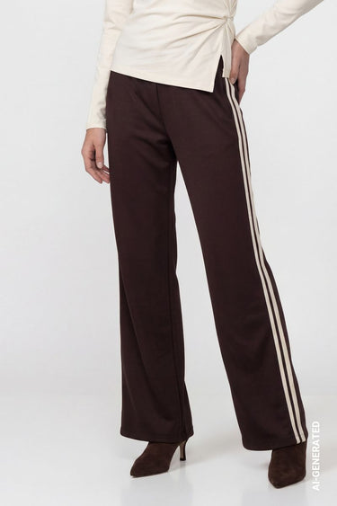 Wide Leg Hose mit Seitenstreifen