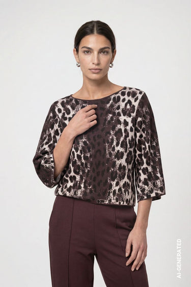 Strickpullover mit Leo-Jacquard-Muster