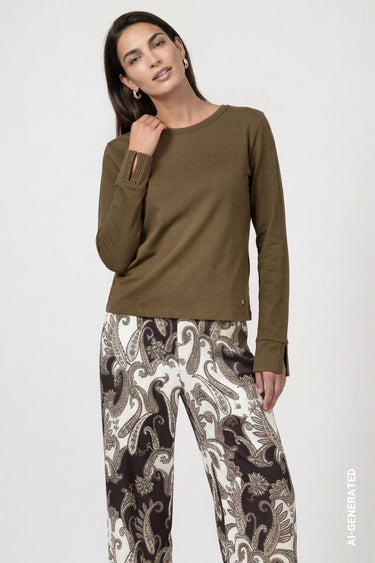 Langarmshirt mit Strassdetails