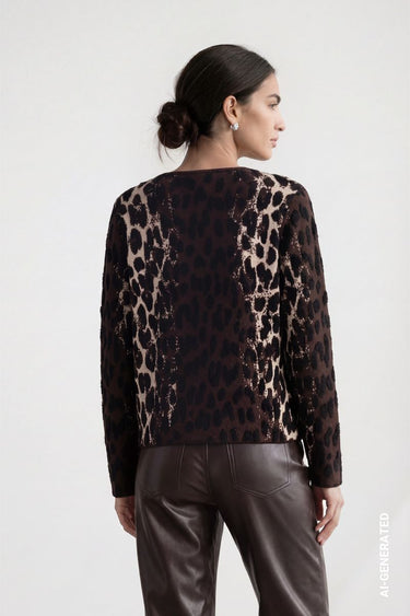 Strickpullover mit Leo-Jacquard-Muster