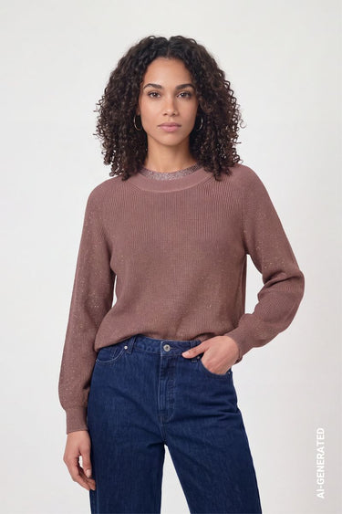Strickpullover mit Schmuckkragen