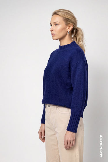 Strickpullover mit Stehkragen