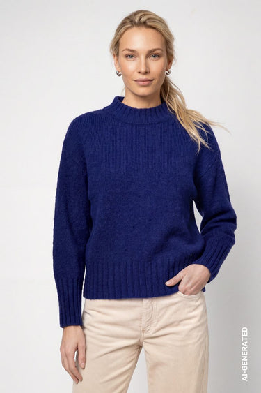 Strickpullover mit Stehkragen