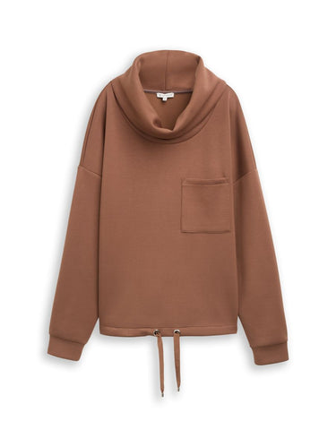 Scuba Sweatshirt mit Wasserfallkragen