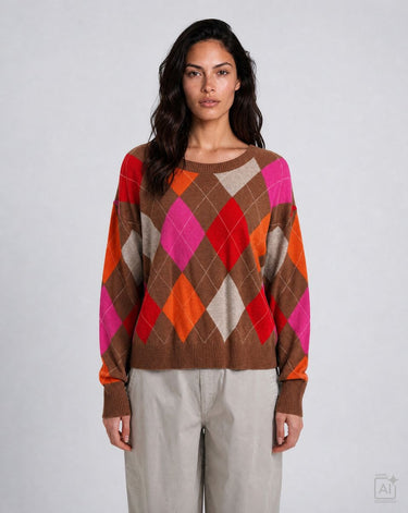 roundneck pullover with oversized shoulders