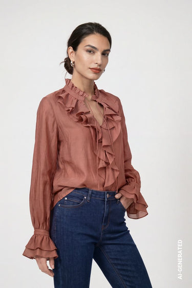 Bluse mit Volants
