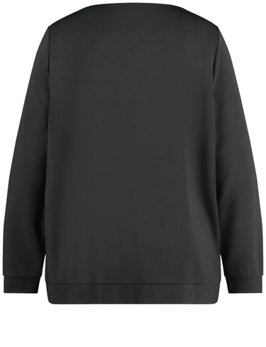 Samoon Damen Sweatshirt mit Ziersteinen