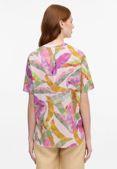 Bluse Leinwandgewebe Kurzarm
