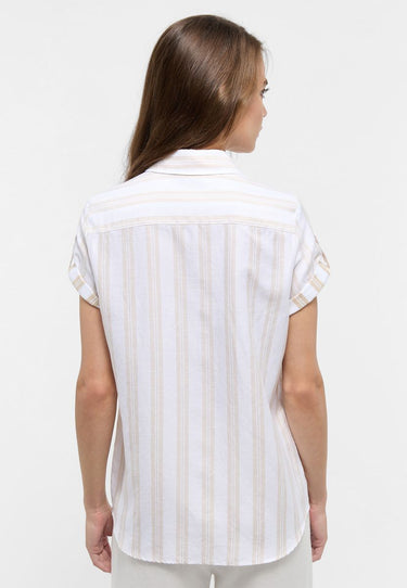 Eterna Damen Shirt Bluse Leinen Kurzarm