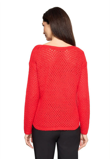 Lochstrick-Pullover