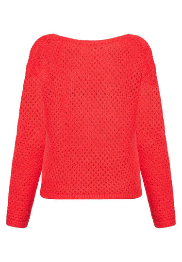 Lochstrick-Pullover