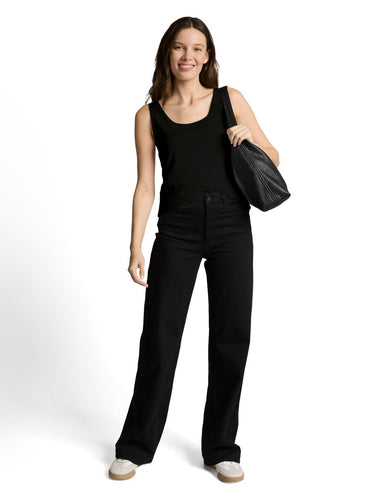 Slim Fit Top mit Rundhalsausschnitt