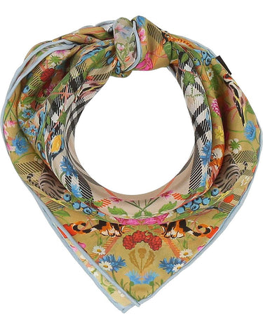 Nickituch Seidentuch mit FRAAS Plaid Karo und Tier-Print