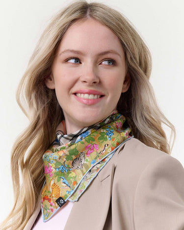 Nickituch Seidentuch mit FRAAS Plaid Karo und Tier-Print