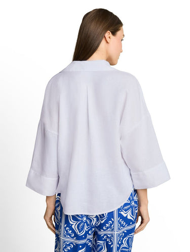 Oversize Bluse mit Leinenanteil