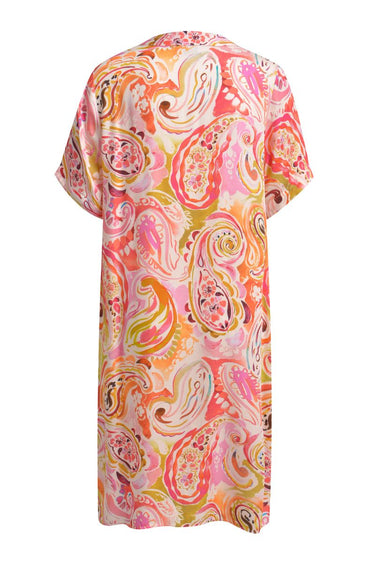 dress w neckpanel and placket, 1/2 sleeve
