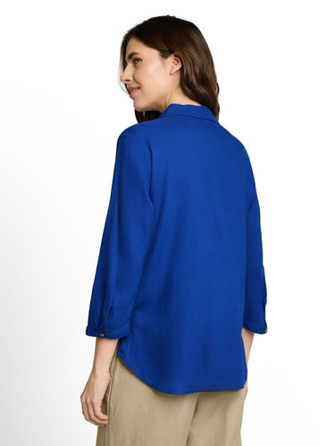 Hemdbluse mit Leinenanteil