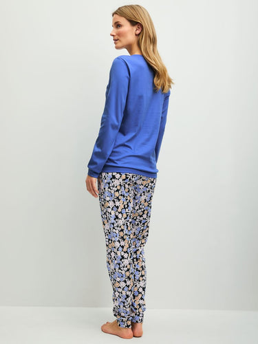 DAMEN Pyjama mit Bündchen