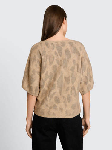 Loose Fit Strickpullover mit Leo-Muster