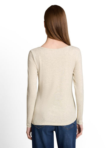 Slim Fit Langarmshirt mit U-Boot-Ausschnitt