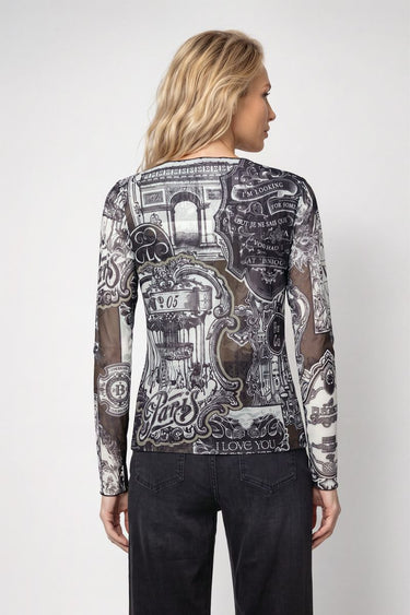 Langarmshirt mit Emblem-Muster