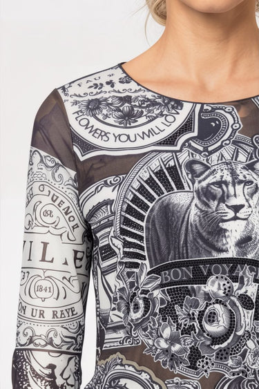 Langarmshirt mit Emblem-Muster
