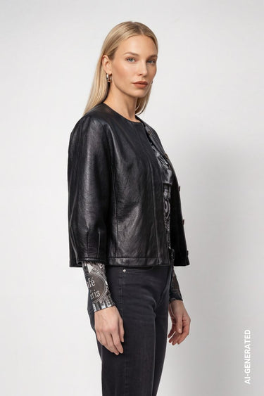 Jacke in Lederoptik