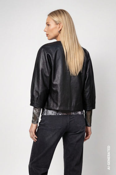 Jacke in Lederoptik