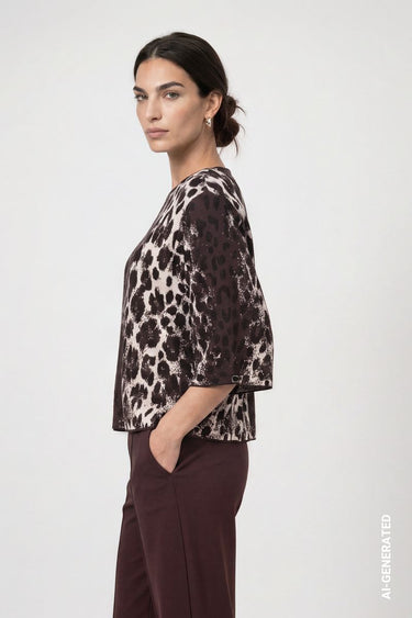 Strickpullover mit Leo-Jacquard-Muster