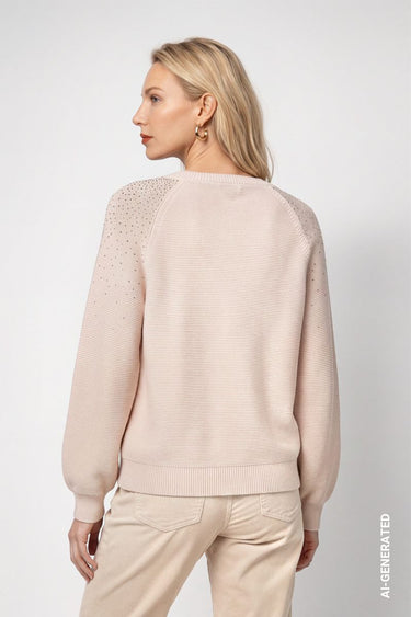 Strickpullover mit Strasssteinen