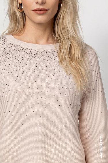Strickpullover mit Strasssteinen