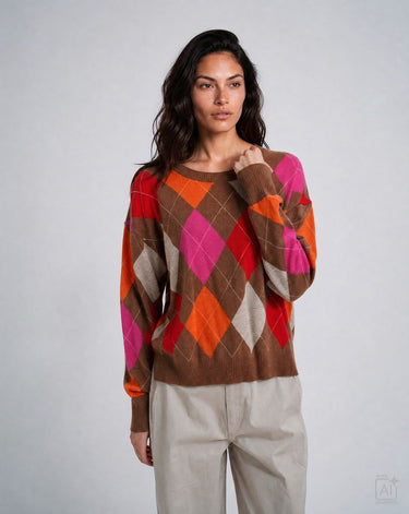 roundneck pullover with oversized shoulders