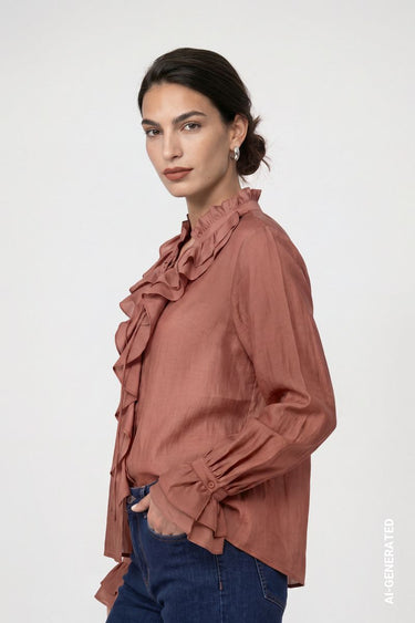 Bluse mit Volants
