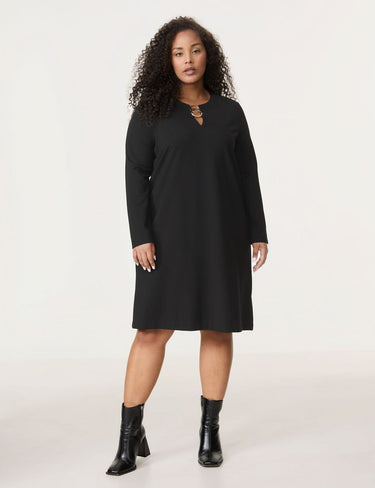 Samoon Damen Kleid mit Schmuckdetail