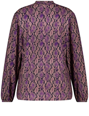 Samoon Damen Langarmshirt mit farbigem Schlangenprint
