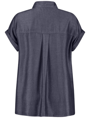 Kurzarmbluse im Jeans-Look