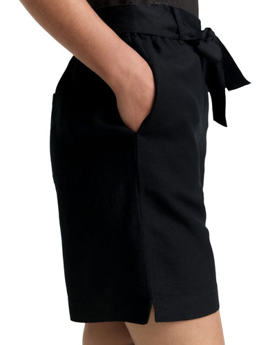 Loose Straight Bermuda Shorts mit Leinenanteil