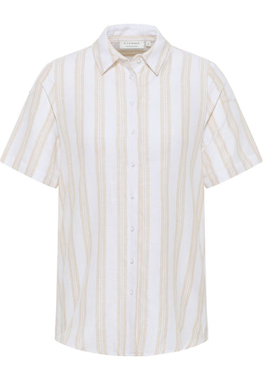 Eterna Damen Shirt Bluse Leinen Kurzarm