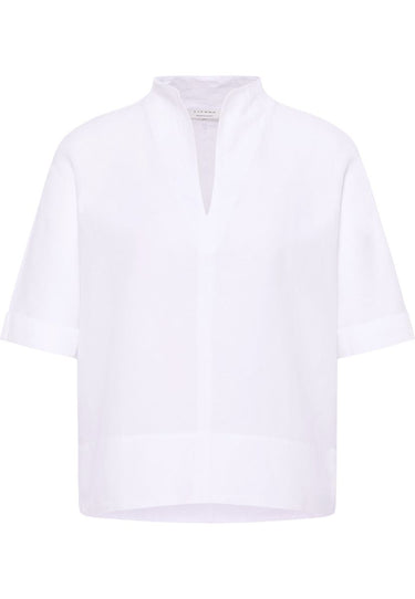 Eterna Damen Bluse Leinen Kurzarm