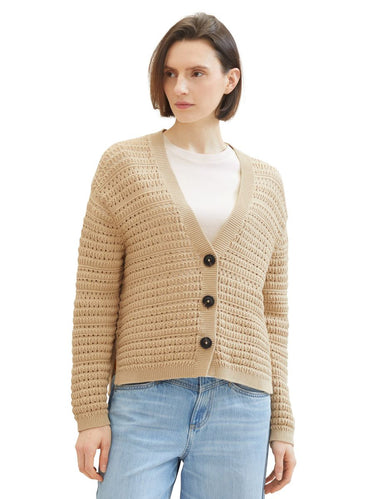 Tom Tailor Damen Strickjacke aus Bio-Baumwolle