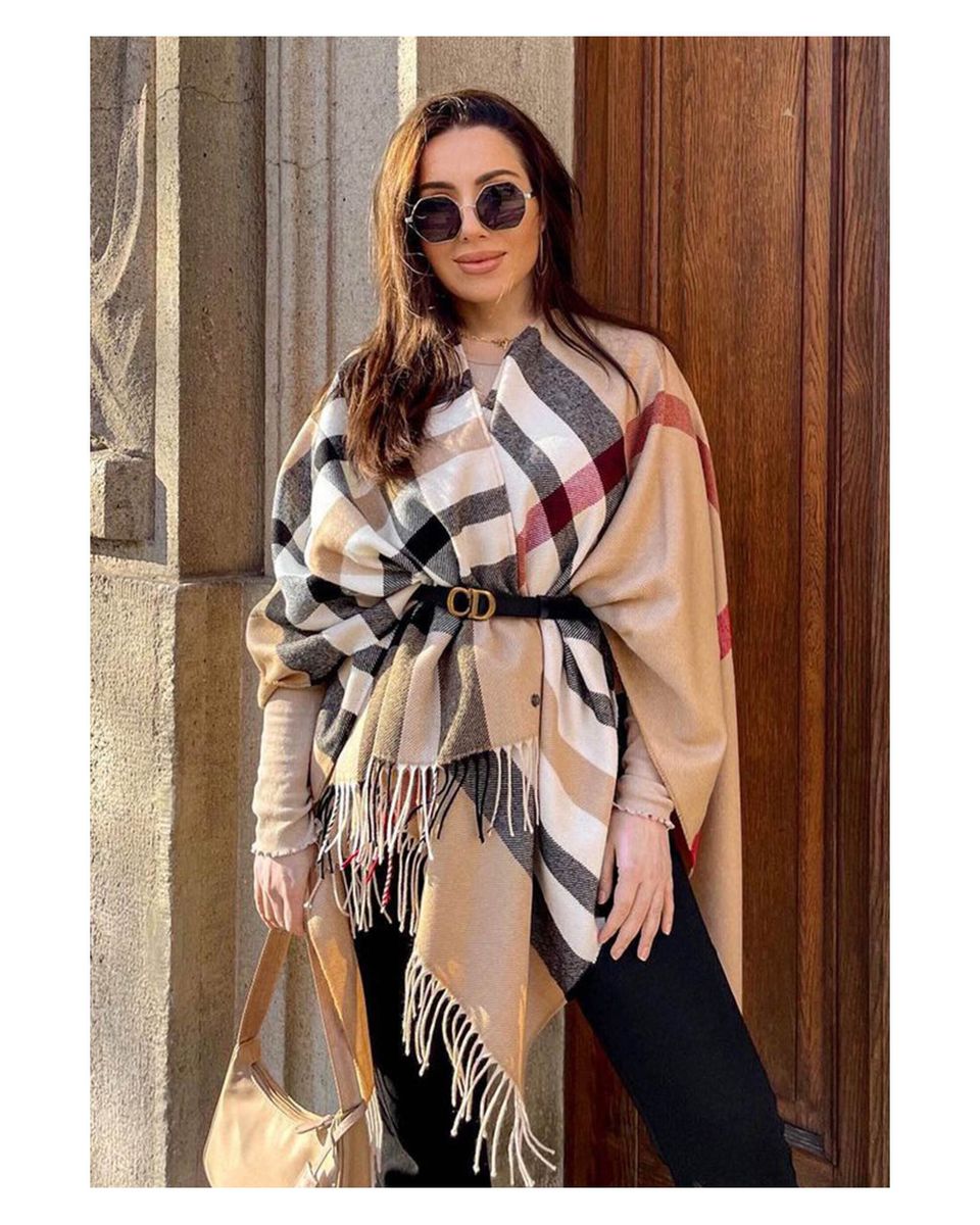 Fraas Damen Poncho Ruana Polyacrylruana